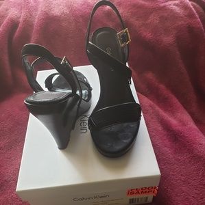 Calvin Klein Black platform Wedges